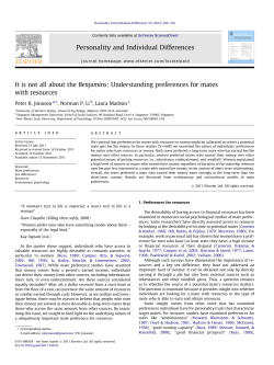 It is not all about the Benjamins: Understanding preferences for
