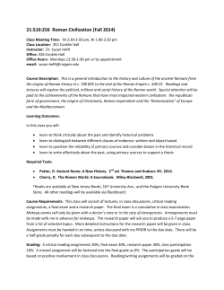 21:510:256 Roman Civilization (Fall 2014)