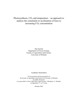 Photosynthesis, CO2 and temperature