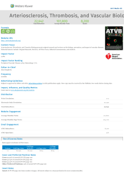 Arteriosclerosis, Thrombosis, and Vascular Biology