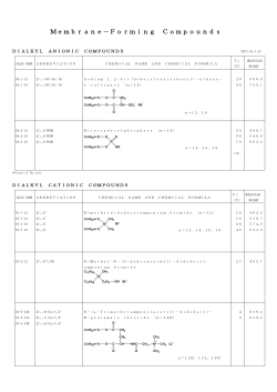 Membrane-Forming Compounds Catalog