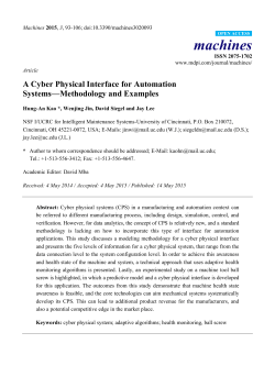 A Cyber Physical Interface for Automation Systems&mdash;Methodology