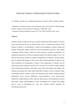 Structural Analysis of Metal-doped Calcium Oxalate