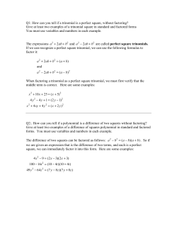 perfect square trinomial
