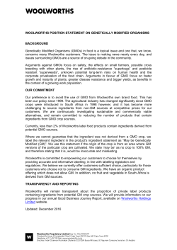Read our GMO Position Statement