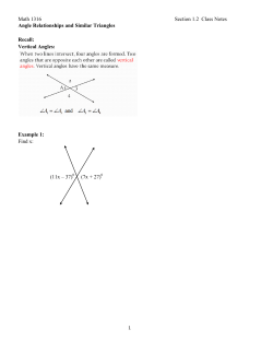 Math 1316 Section 1.2 Class Notes Angle