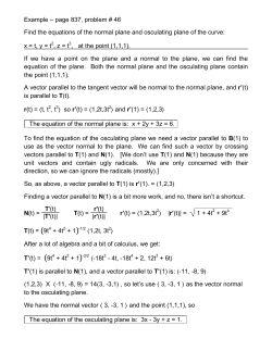 Example &ndash; page 837, problem # 46 Find the equations of the normal