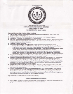 MSA BOAFD OF DIRECTORS EXECUTIVE BOARD MEETING