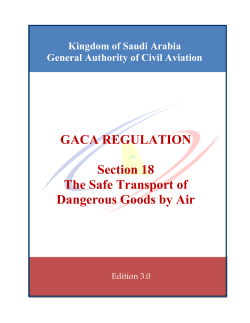 Section 18 - The Safe Transport of Dangerous Goods by Air