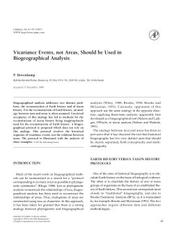 Hovenkamp, 1997, Vicariance events not are in - IB-USP