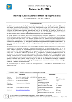 Opinion 11/2016 - EASA