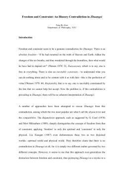 Freedom and Constrain: A fake contradiction in Zhuangzi