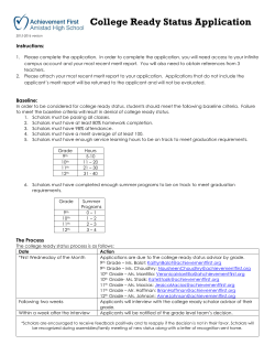 College Ready Status Application - Achievement First Amistad High