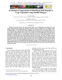 Article Evaluation of Approaches to Identifying Hail Damage to Crop