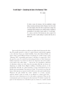 I`m with Stupid&rarr;: Considering the Genre of the Humorous T