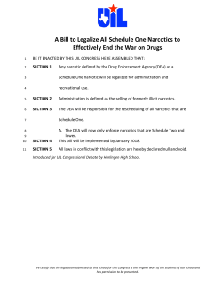 A Bill to Legalize All Schedule One Narcotics to Effectively End the
