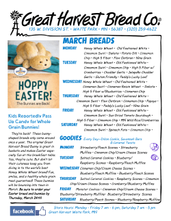 MARCH BREADS Bread bunnies! - Great Harvest Bread Waite Park
