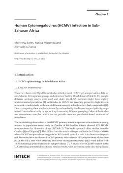 (HCMV) Infection in Sub-Saharan Africa