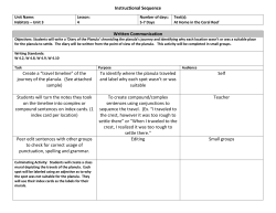 Instructional Sequence Written Communication Create a &ldquo;travel