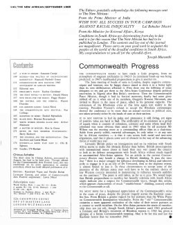 Commonwealth Progress