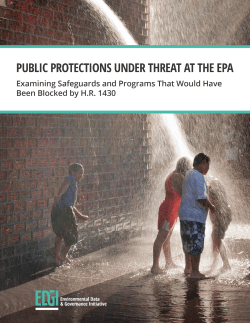 Public Protections under Threat at the EPA