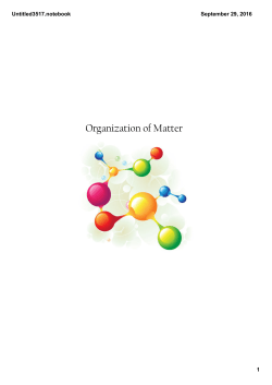 Organization of Matter