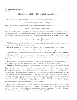 Modeling with differential equations