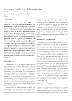 Stochastic Modelling of Transcription