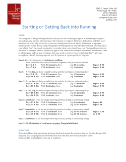 Starting or Getting Back into Running