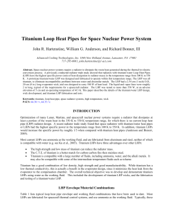 Titanium Loop Heat Pipe for Space Nuclear Radiators