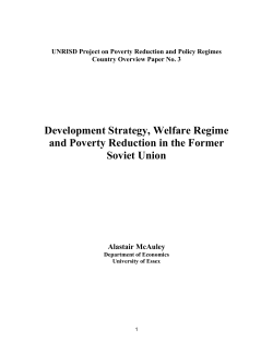 UNRISD Project on Poverty Reduction and Policy Regimes Country