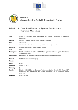 INSPIRE Data Specification on Species