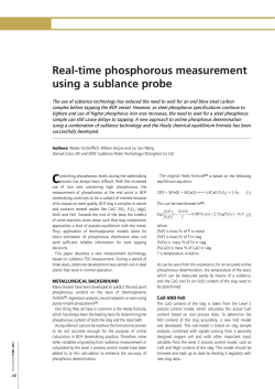 Real-time phosphorous measurement using a sublance probe