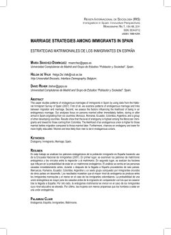 Marriage strategies among immigrants in Spain