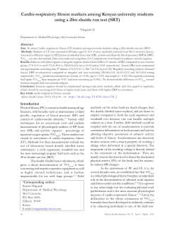 Cardio-respiratory fitness markers among Kenyan university