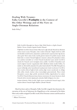 Dealing With Tyranny: Fulke Greville`s Mustapha in the