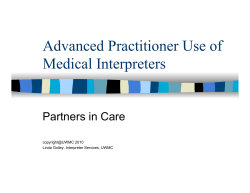 Advanced Practitioner Use of Medical Interpreters