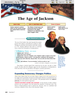 Chapter 7 Section 3 - The Age of Jackson