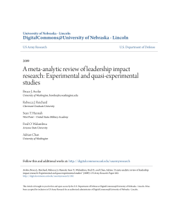 A meta-analytic review of leadership impact research: Experimental