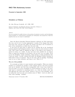 Scientists as Citizens - The University of Sydney