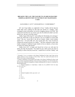 breaking the law: the failure to award mandatory criminal