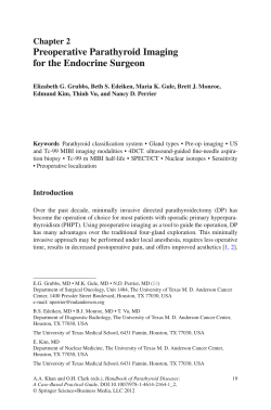 Preoperative Parathyroid Imaging for the Endocrine Surgeon