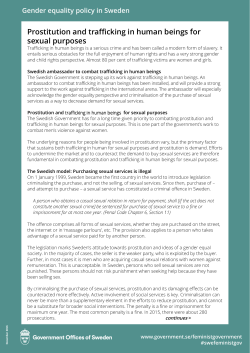 Prostitution and trafficking in human beings for sexual purposes