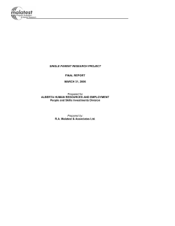 Single Parent Research Project
