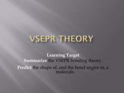 Learning Target Summarize the VSEPR bonding theory. Predict the