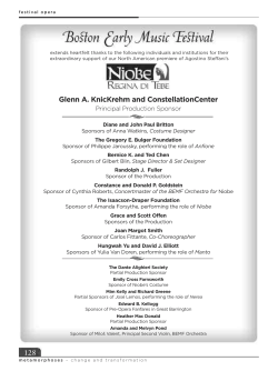 program notes and libretto