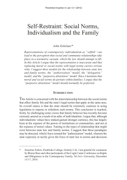 Self-Restraint: Social Norms, Individualism and the Family