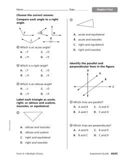 Compare each angle to a right angle. Which is an