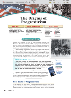 The Origins of Progressivism