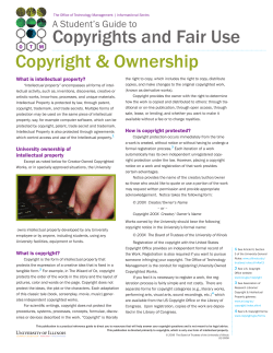 A Student`s Guide to Copyrights and Fair Use